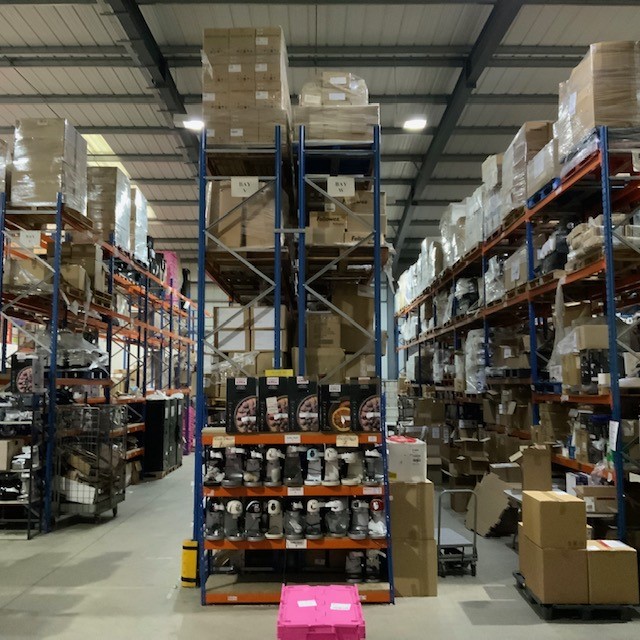 A large warehouse filled with boxes and boxes.